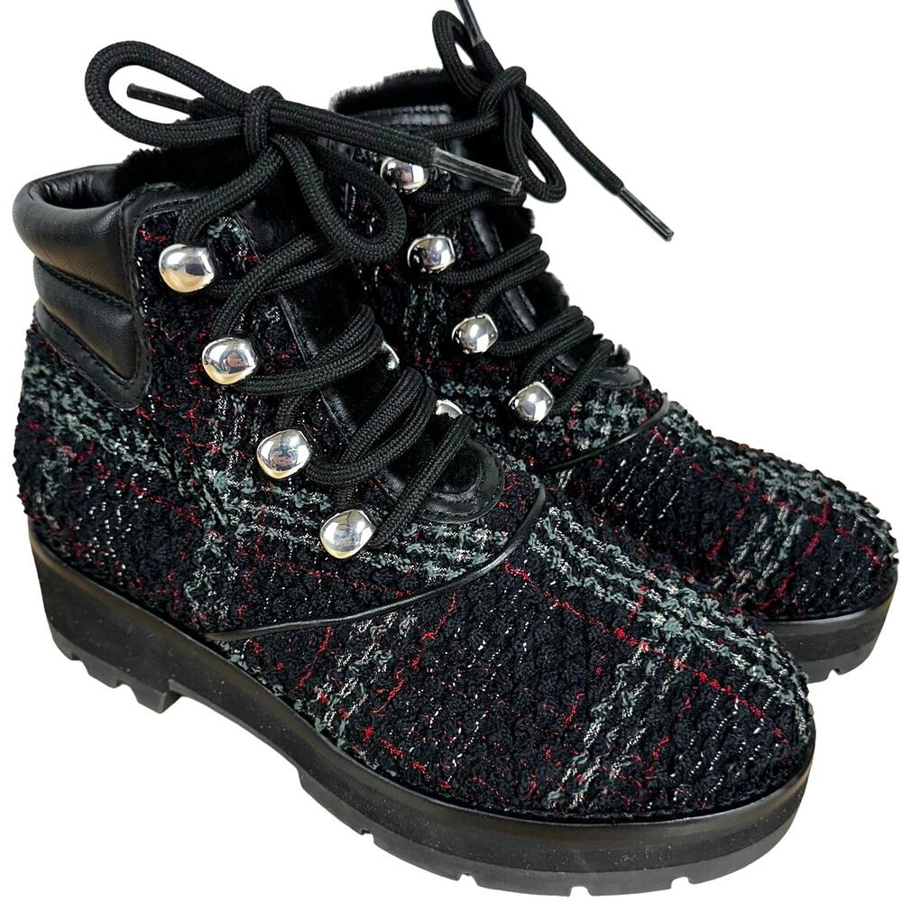 3.1 Phillip Lim NWOB Dylan Lace Up Plaid Hiking Boots Women's Size 37 (US 7)